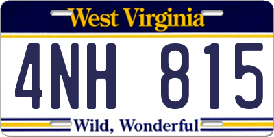 WV license plate 4NH815