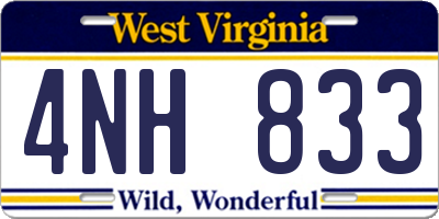 WV license plate 4NH833