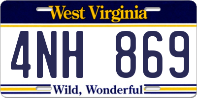 WV license plate 4NH869