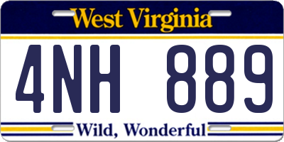 WV license plate 4NH889