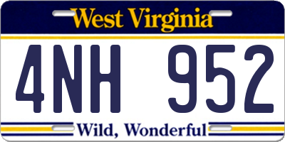 WV license plate 4NH952