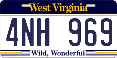 WV license plate 4NH969