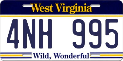 WV license plate 4NH995