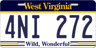 WV license plate 4NI272