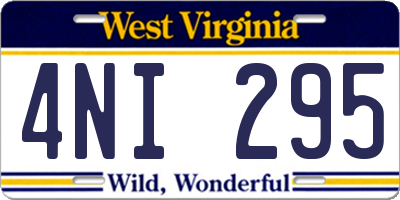 WV license plate 4NI295