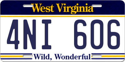 WV license plate 4NI606