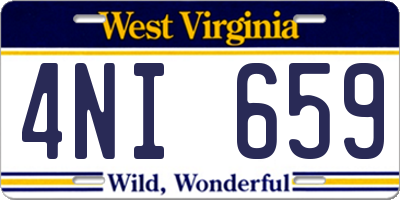 WV license plate 4NI659