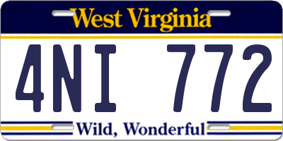 WV license plate 4NI772