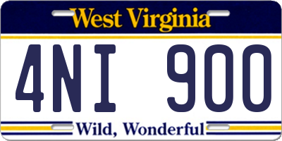 WV license plate 4NI900