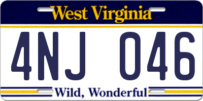 WV license plate 4NJ046