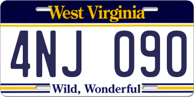 WV license plate 4NJ090