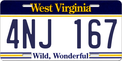 WV license plate 4NJ167