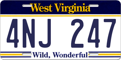 WV license plate 4NJ247
