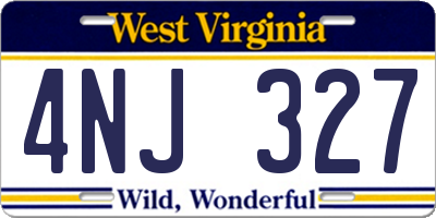 WV license plate 4NJ327