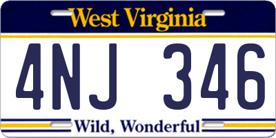 WV license plate 4NJ346