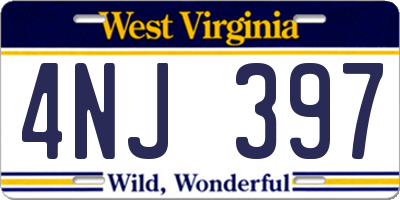 WV license plate 4NJ397
