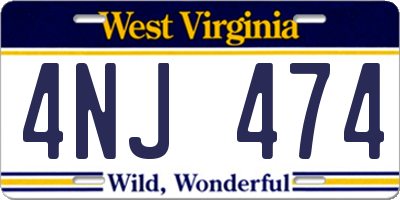 WV license plate 4NJ474