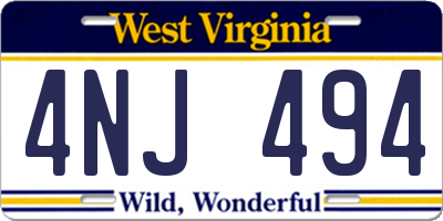 WV license plate 4NJ494