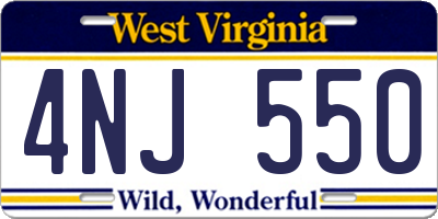WV license plate 4NJ550
