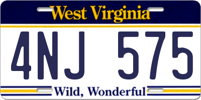 WV license plate 4NJ575