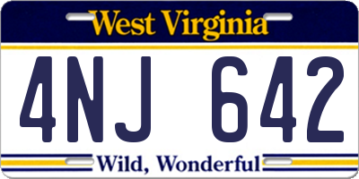 WV license plate 4NJ642
