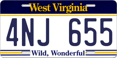 WV license plate 4NJ655