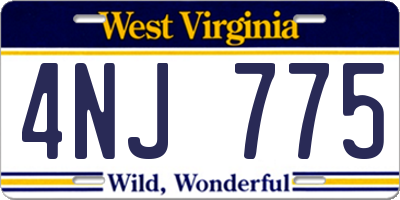 WV license plate 4NJ775