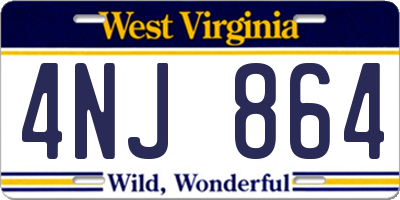 WV license plate 4NJ864