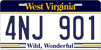 WV license plate 4NJ901
