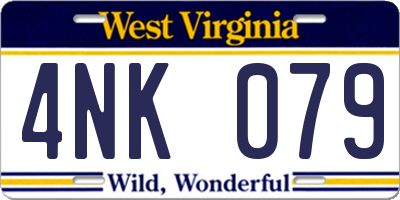 WV license plate 4NK079