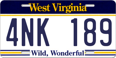 WV license plate 4NK189