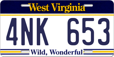 WV license plate 4NK653