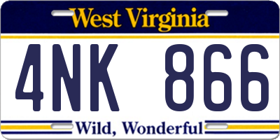 WV license plate 4NK866