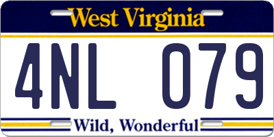 WV license plate 4NL079