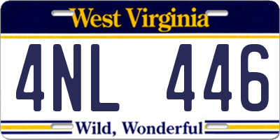 WV license plate 4NL446