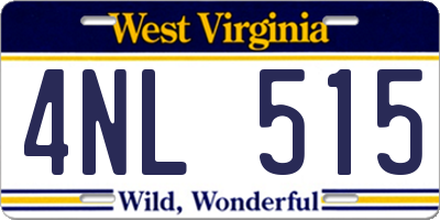 WV license plate 4NL515