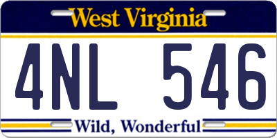 WV license plate 4NL546