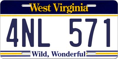 WV license plate 4NL571