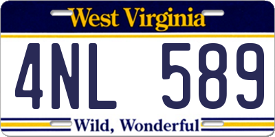 WV license plate 4NL589