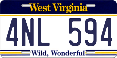 WV license plate 4NL594