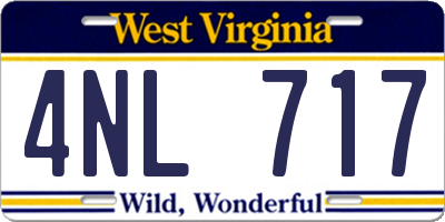 WV license plate 4NL717