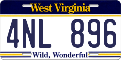 WV license plate 4NL896