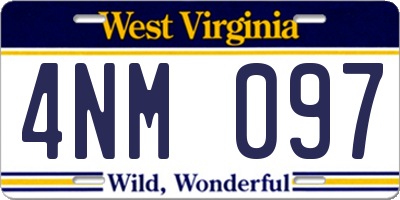 WV license plate 4NM097