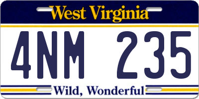WV license plate 4NM235