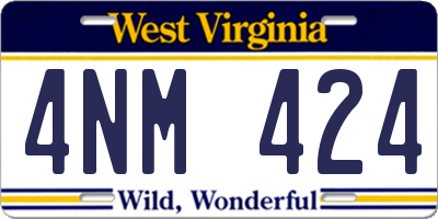 WV license plate 4NM424