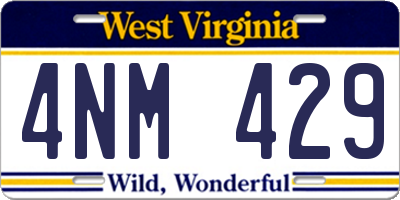 WV license plate 4NM429