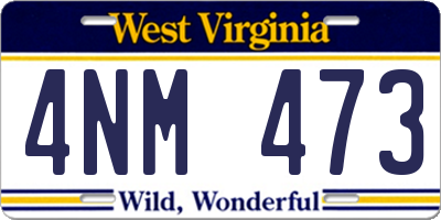 WV license plate 4NM473