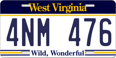 WV license plate 4NM476