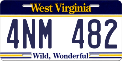 WV license plate 4NM482