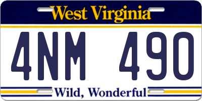 WV license plate 4NM490